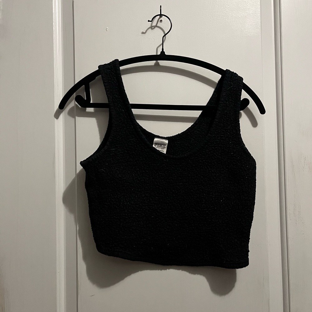 PINK Victoria's Secret Black Sleeveless Crop Top